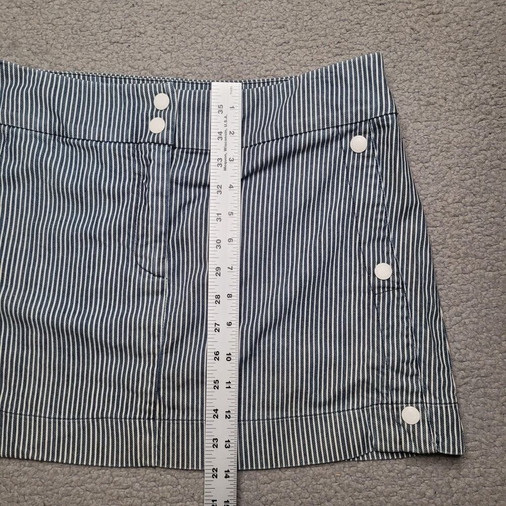 See By Chloe Skirt 8 Blue Denim Mini Railroad Stripe Nautical Preppy Boho Naval - Picture 8 of 8